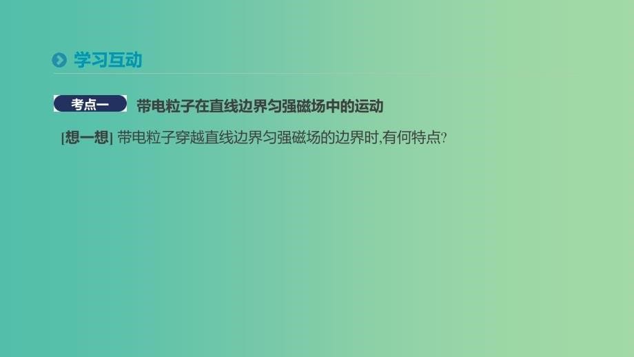 2018-2019学年高中物理 第三章 磁场 习题课带电粒子在有界磁场中的运动课件 新人教版选修3-1.ppt_第5页