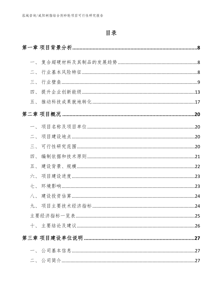 咸阳树脂结合剂砂轮项目可行性研究报告_第1页