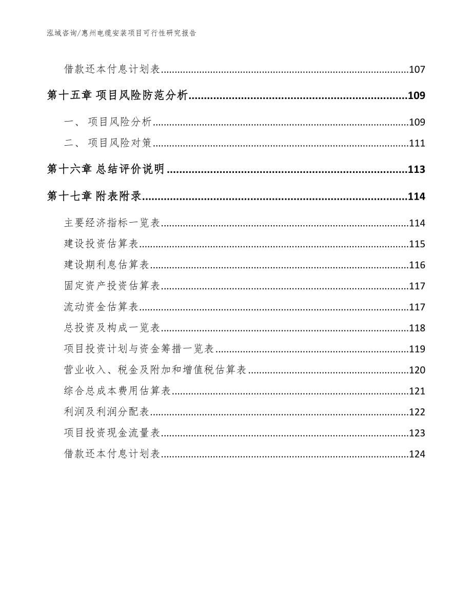 惠州电缆安装项目可行性研究报告_模板_第5页