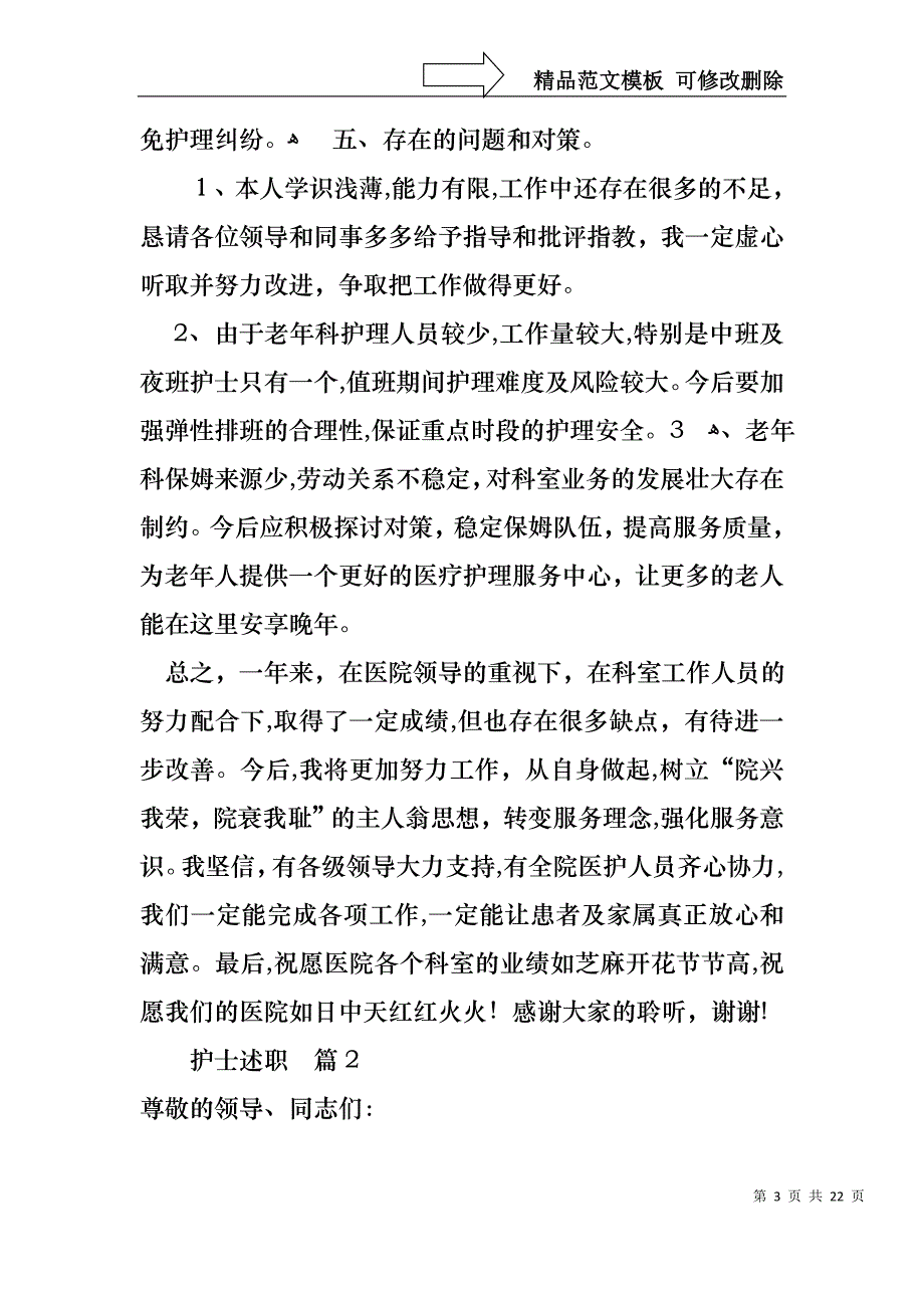 热门护士述职模板集合六篇_第3页