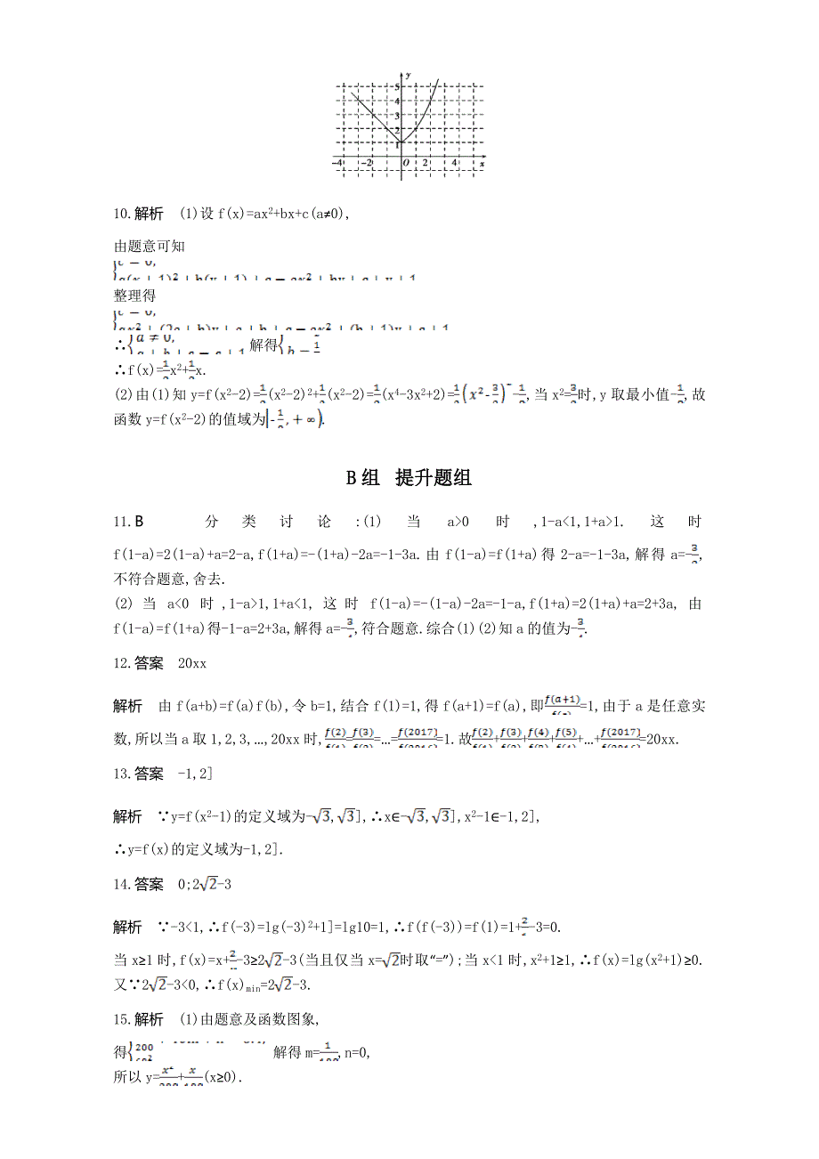 新版高三数学理一轮复习作业：第二章 函数第一节　函数及其表示 Word版含解析_第4页