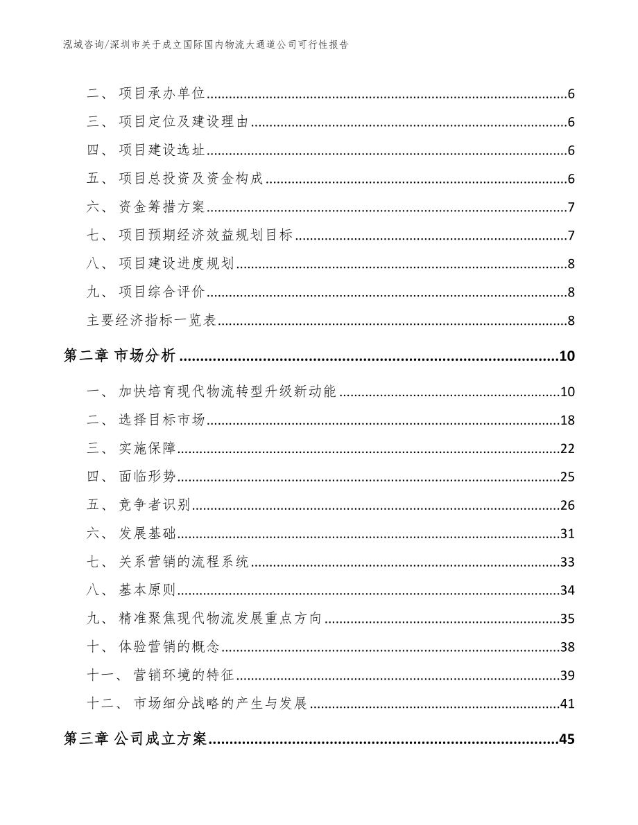 深圳市关于成立国际国内物流大通道公司可行性报告模板范本_第2页