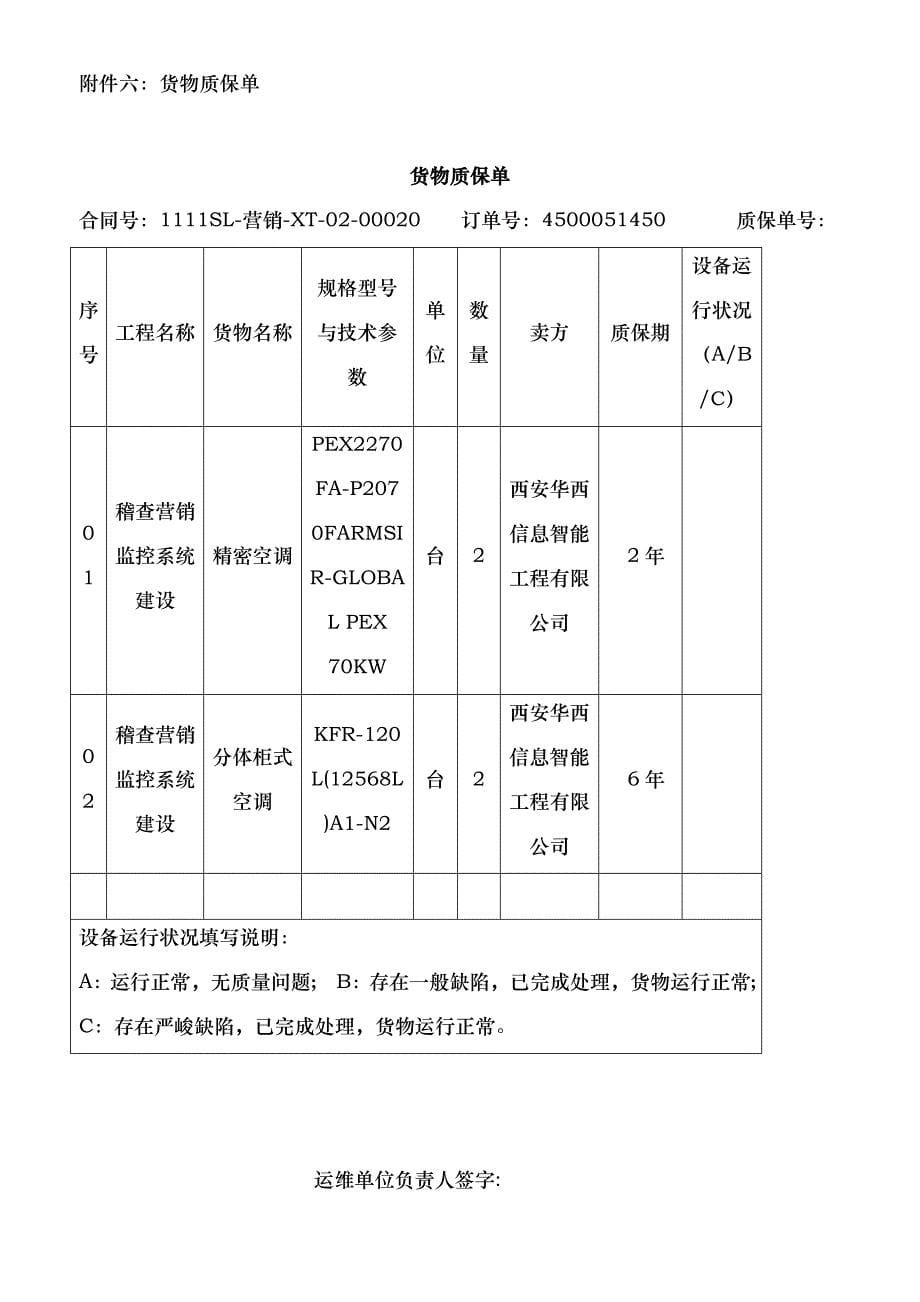 设备验收单模板(模板)_第5页