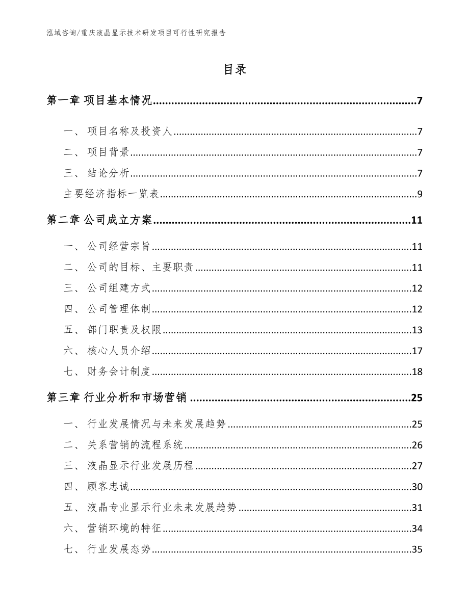 重庆液晶显示技术研发项目可行性研究报告_模板_第2页