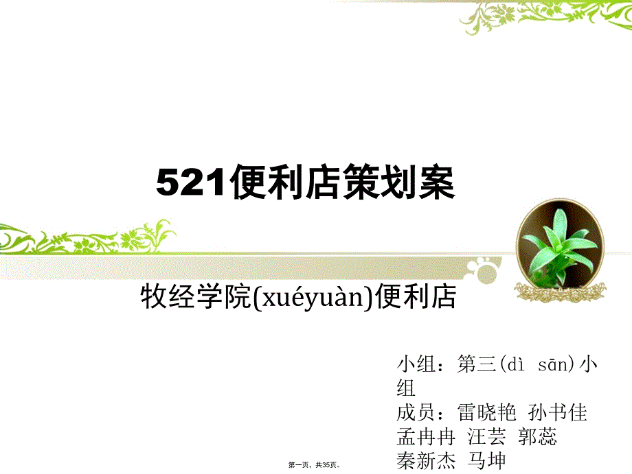 便利店策划案模板电子教案_第1页