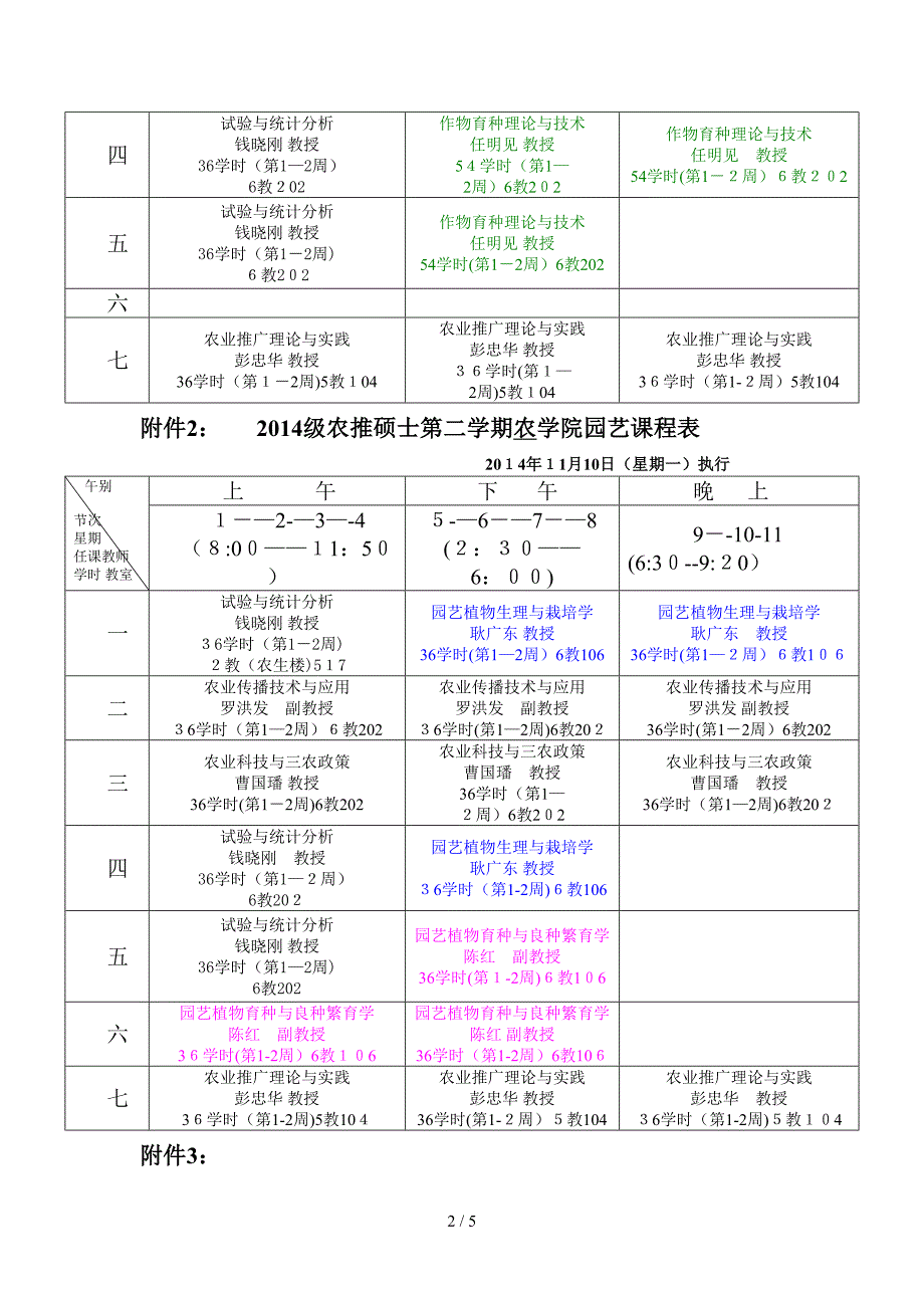 2014级非全日制研究生第二学期课表2014.10.16_第2页