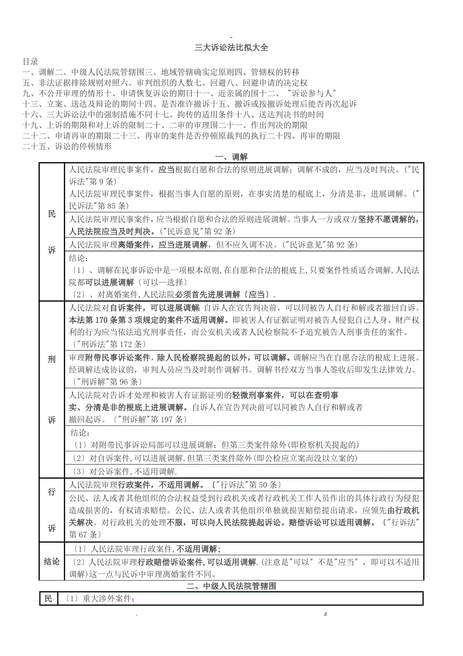 三大诉讼法比较大全_第1页