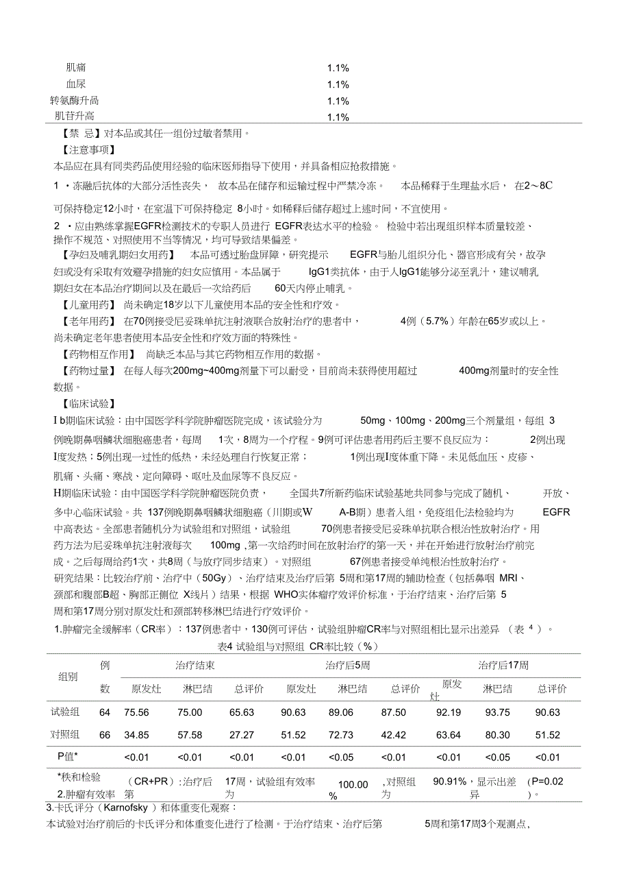 尼妥珠单抗注射液说明书--泰欣生_第2页