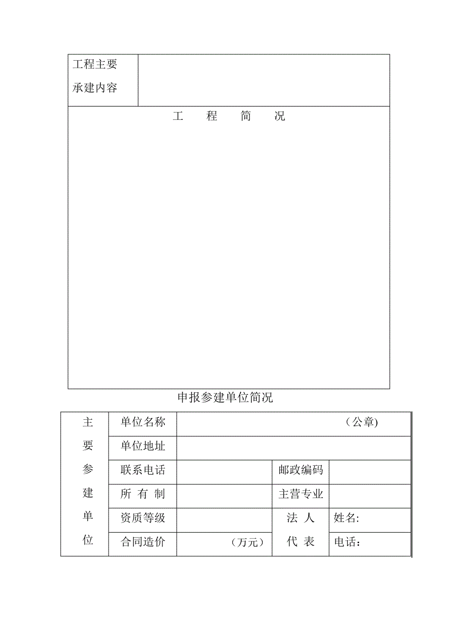 合肥市市政工程“庐州杯”奖申报表_第4页