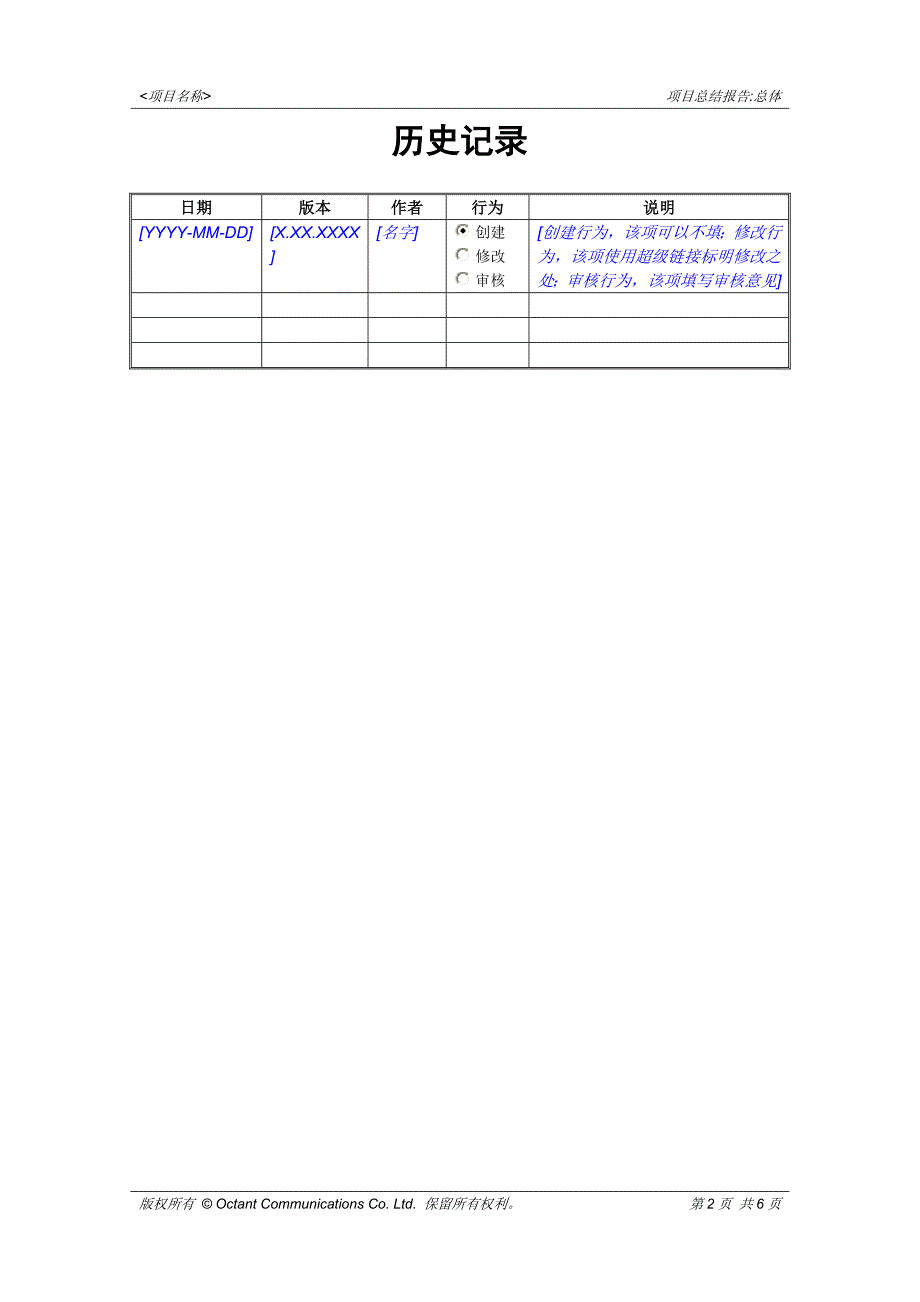 项目总结报告模板_第2页