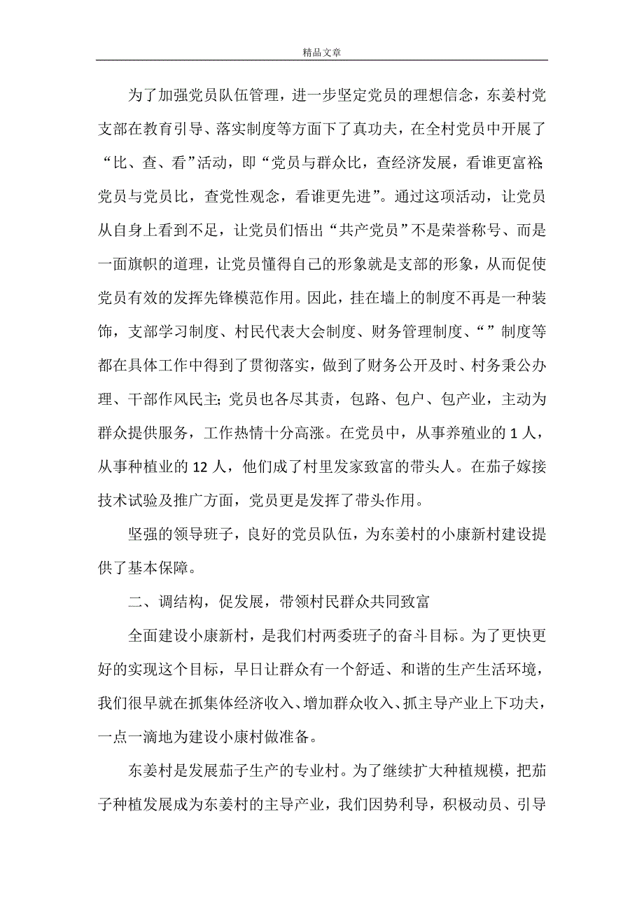 《村小康示范村建设典型材料》_第2页