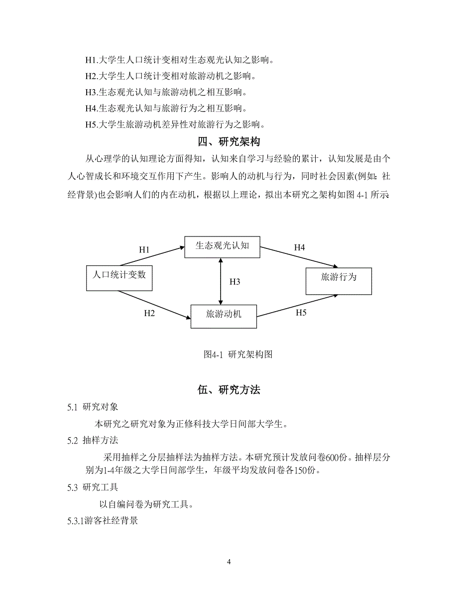 生态观光认知与旅游动机和旅游行为相关研究_第4页