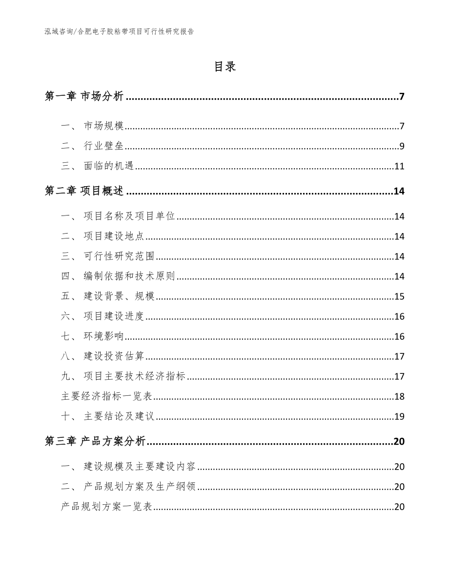 合肥电子胶粘带项目可行性研究报告_参考模板_第1页