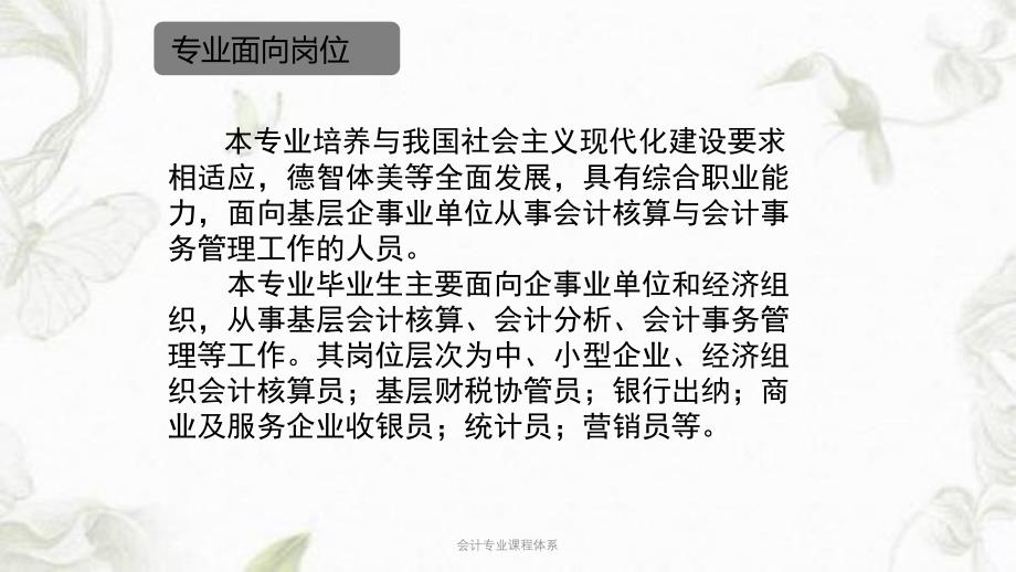 会计专业课程体系ppt课件_第2页