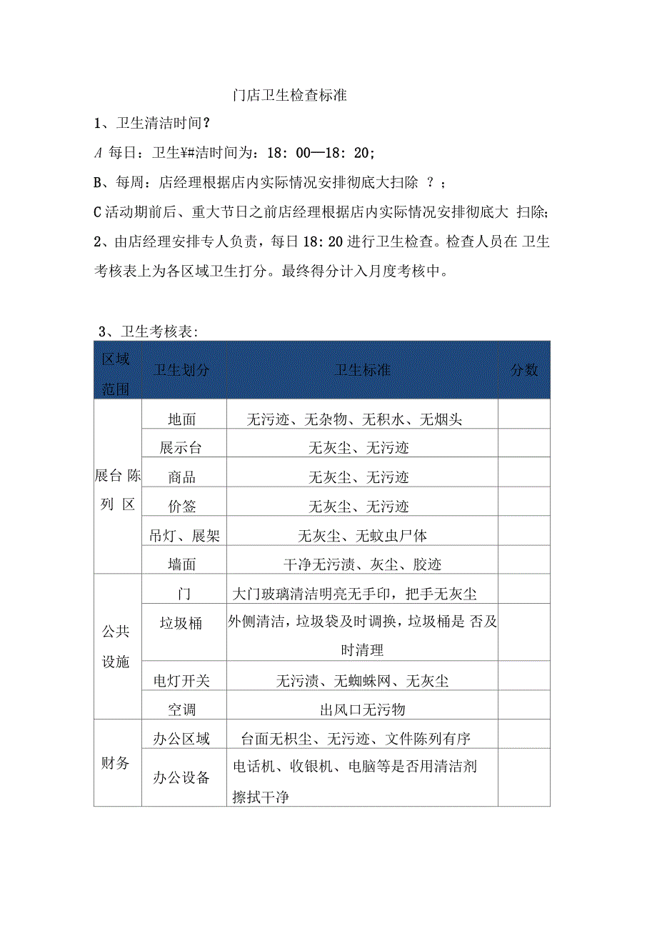 门店卫生标准_第3页