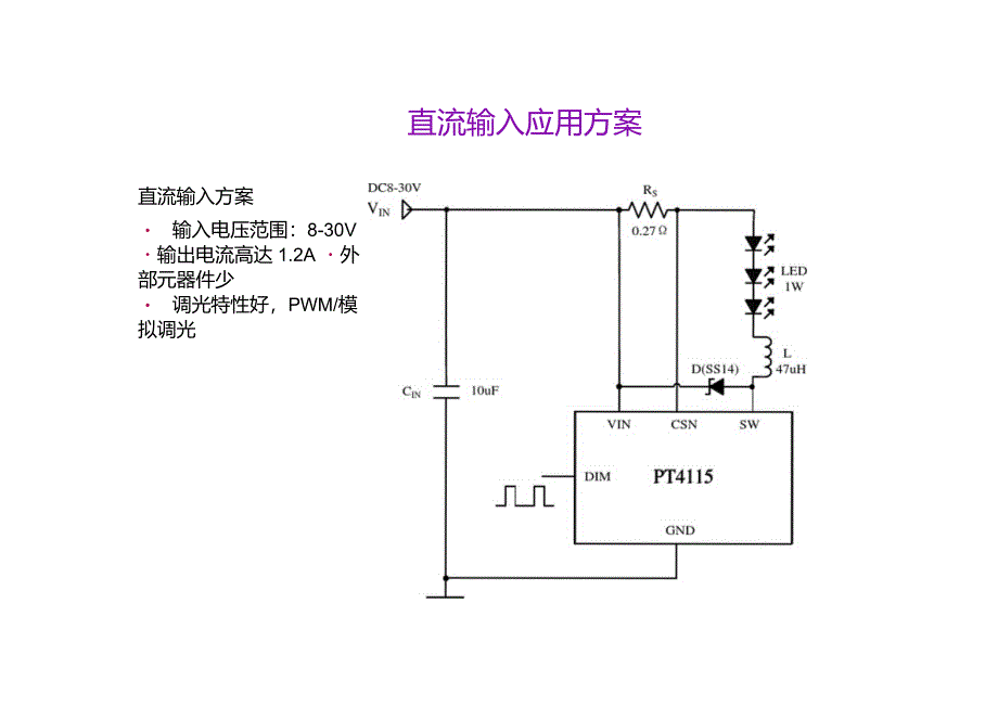 宽调光比的高亮度LED照明驱动PT4115_第5页