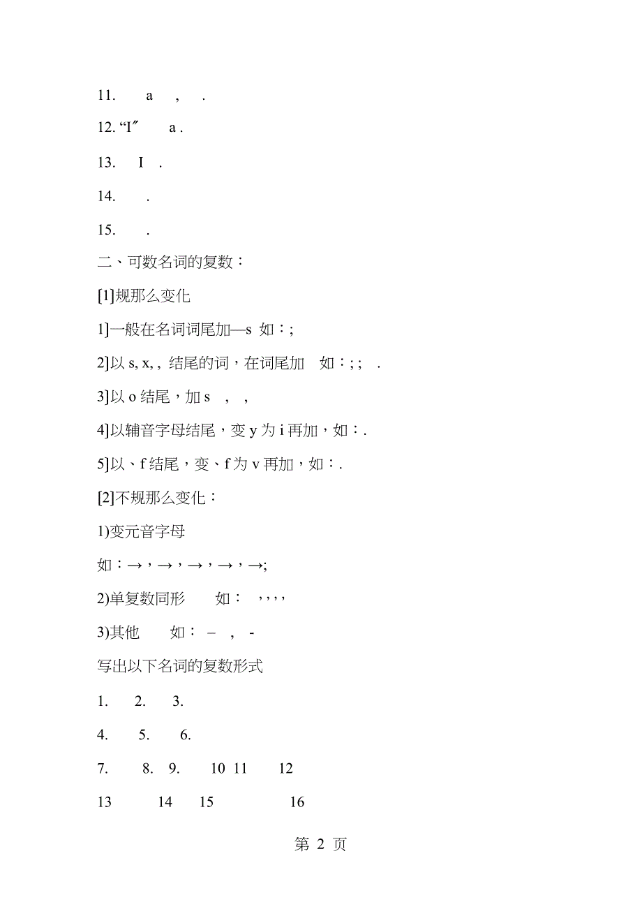 新人教版七年级上册英语语法总复习_第2页