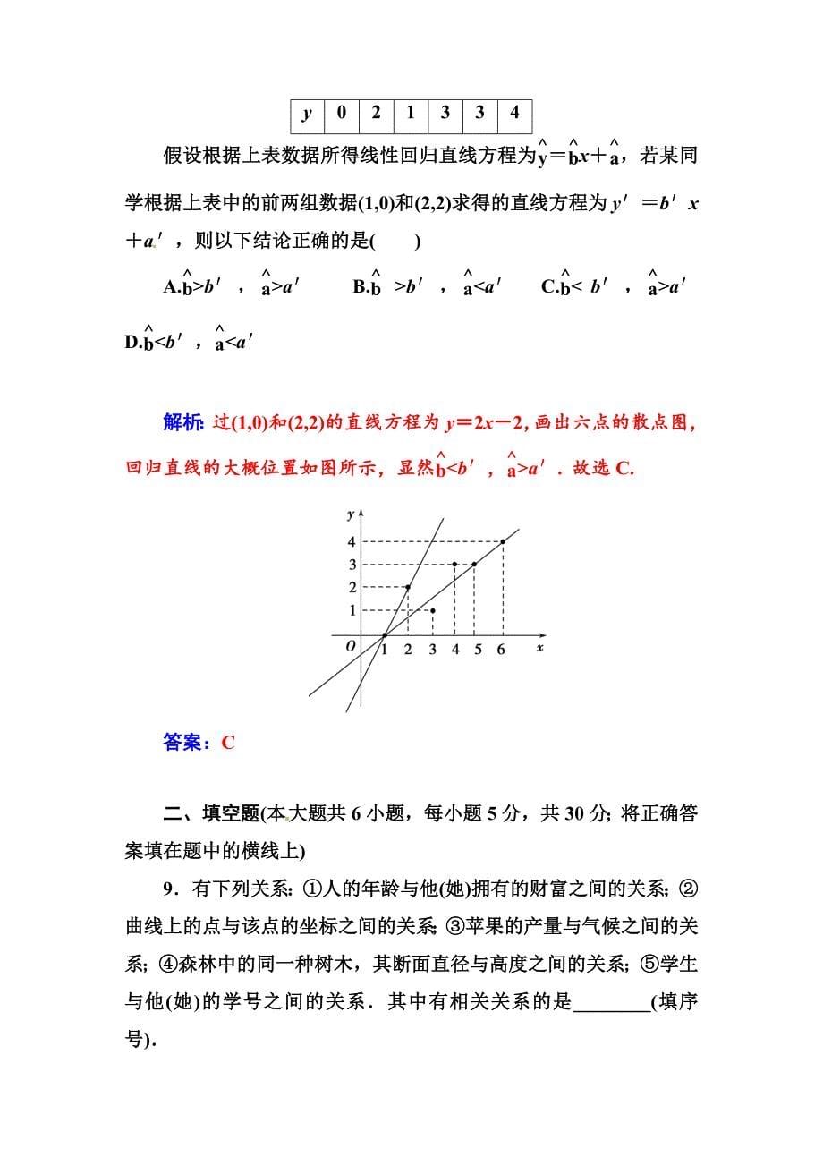 [最新]人教A版数学选修【23】第三章统计案例章末过关检测卷及答案_第5页