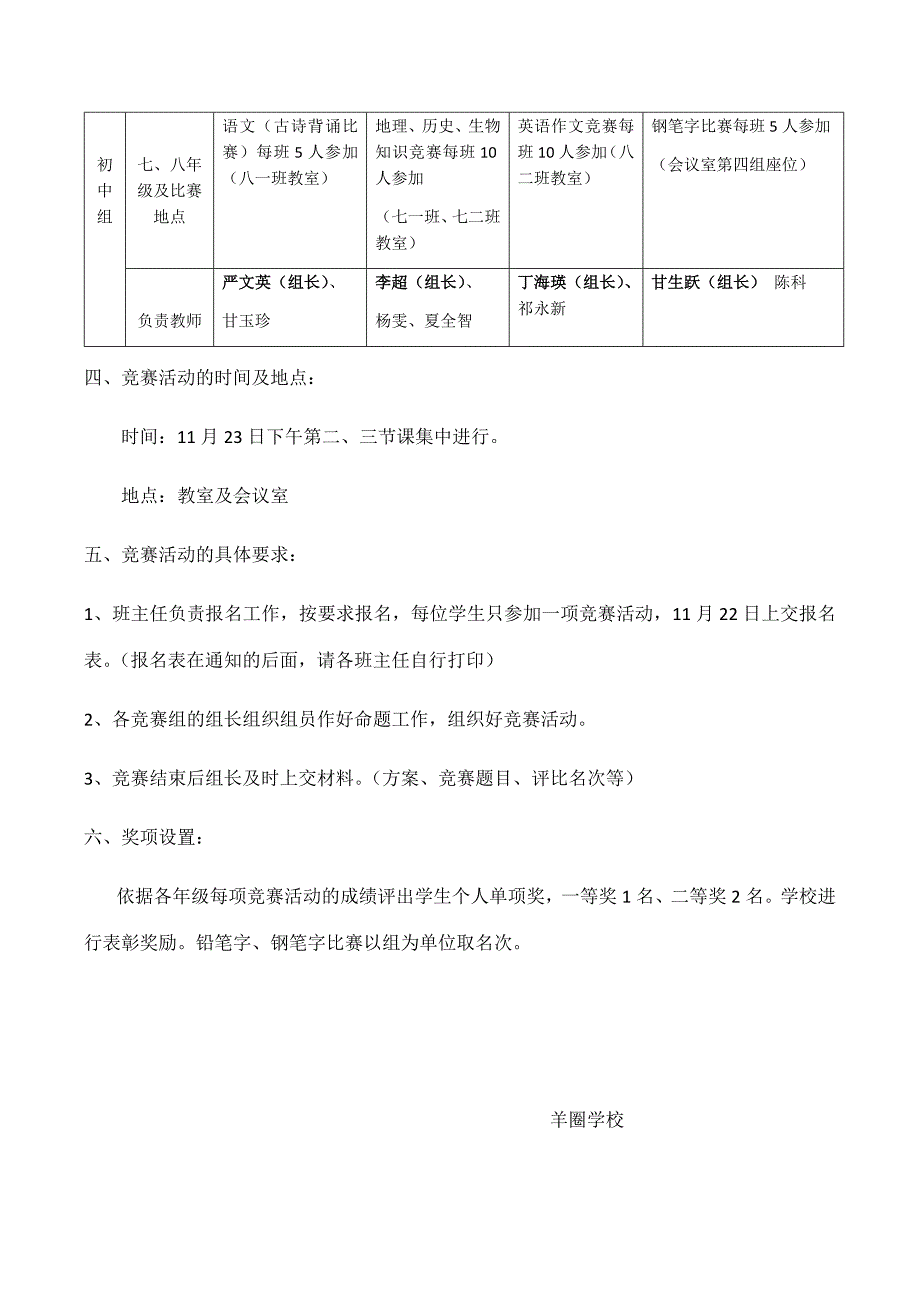 2016-2017年度第一学期学生学科竞赛活动方案_第2页