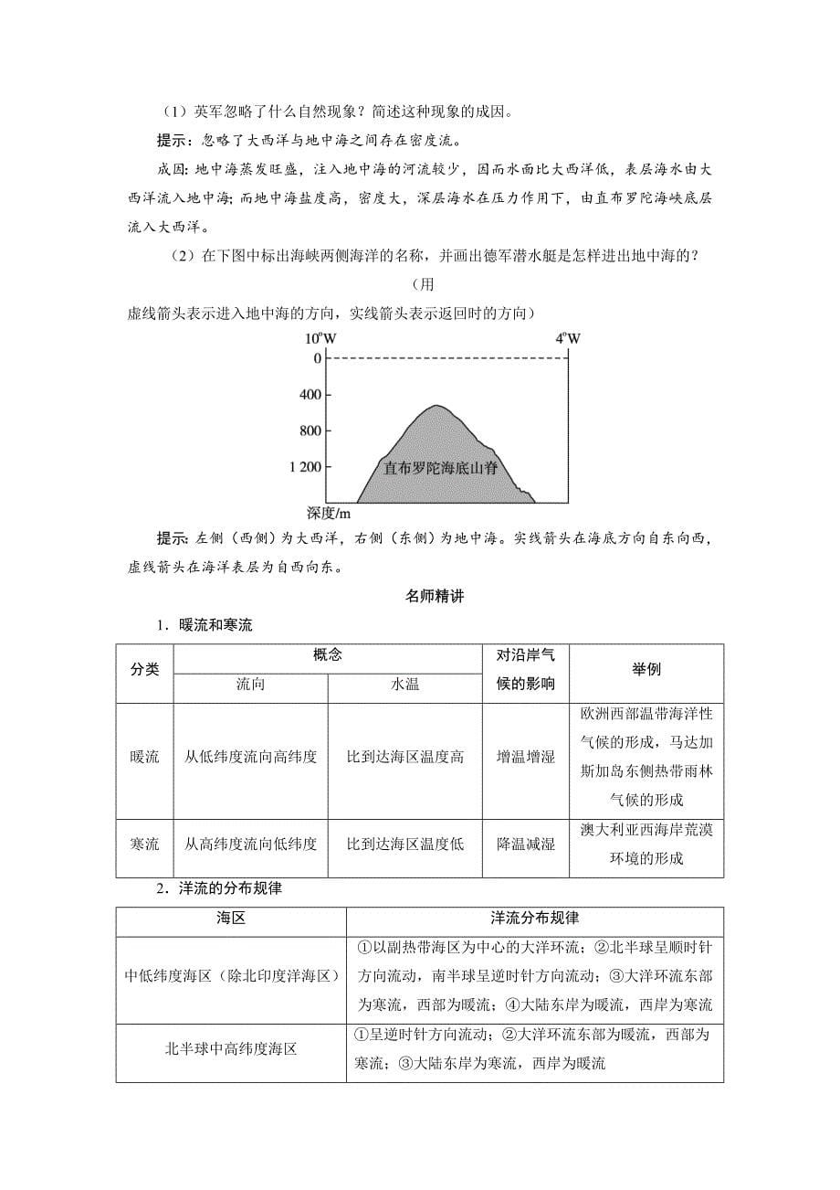 年地理人教版选修2学案：课堂探究 第三章第二节海水的运动 Word版含解析_第5页