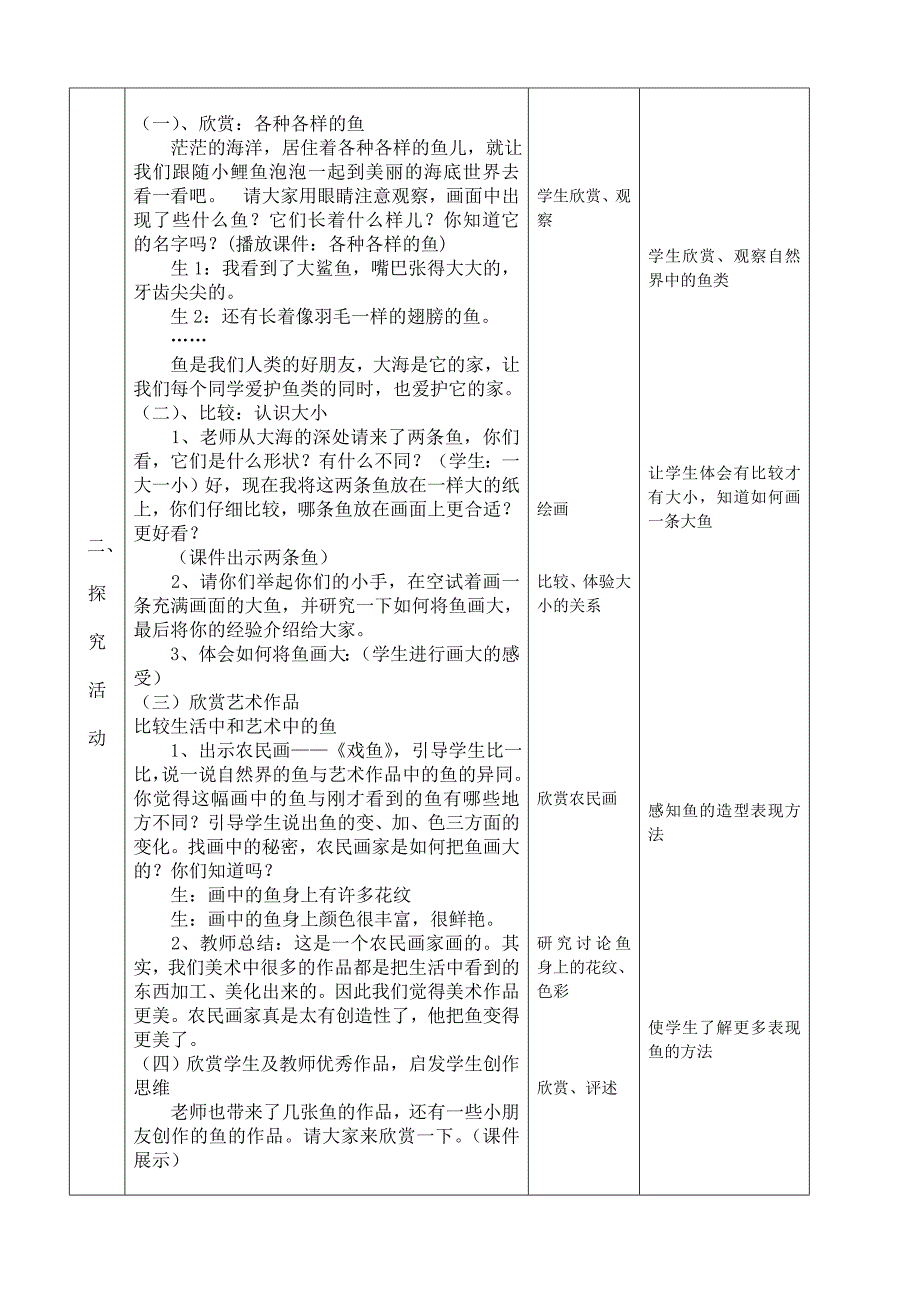 苗新永《谁画的鱼最大》教学设计（表格式）_第2页