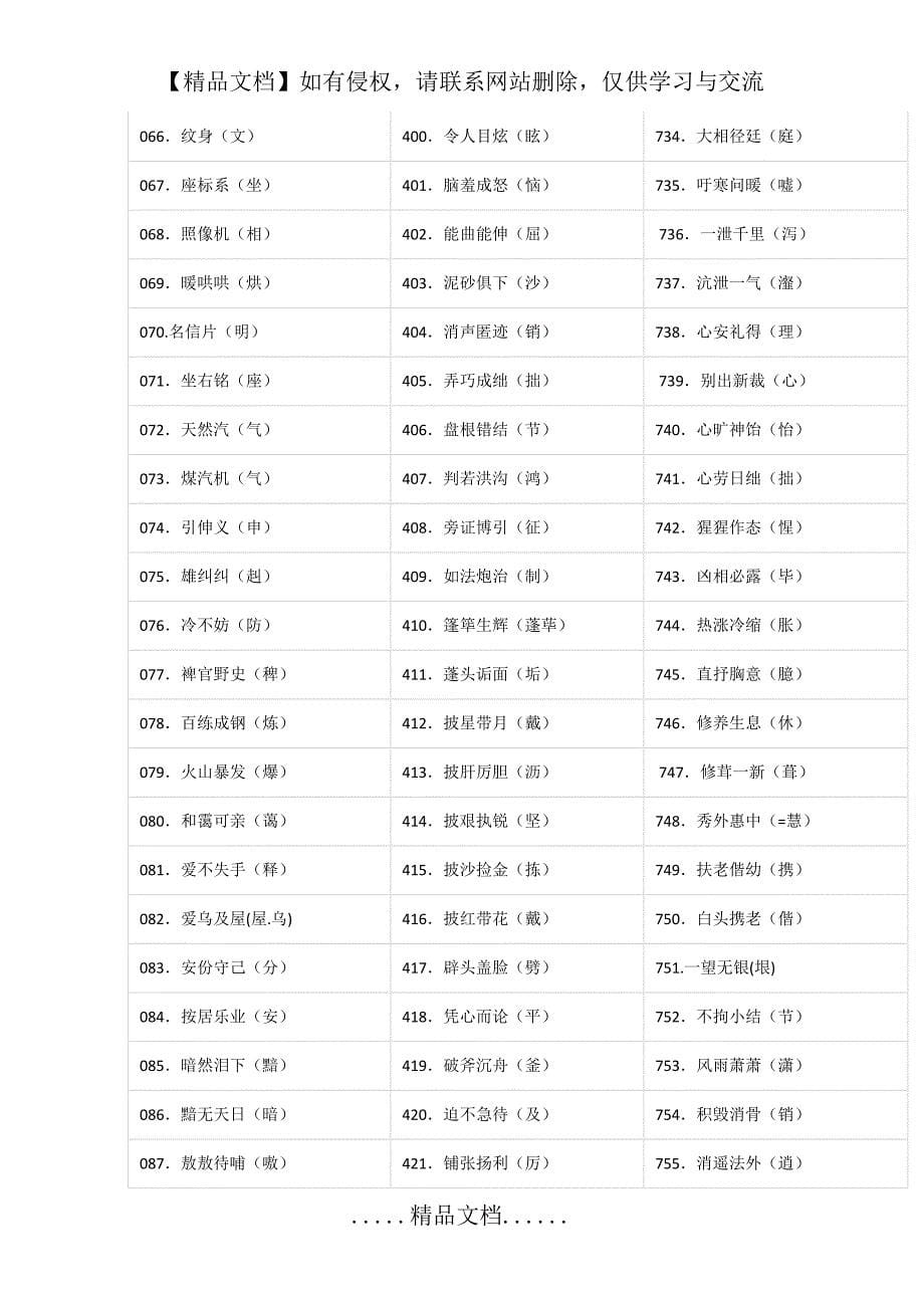 小学语文1000个易错字_第5页