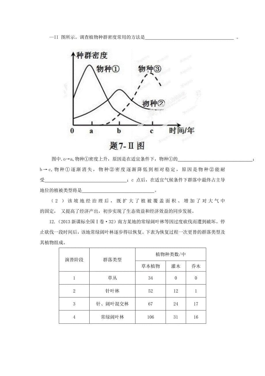 高考试题分项版解析生物专题11种群和群落原卷版_第5页