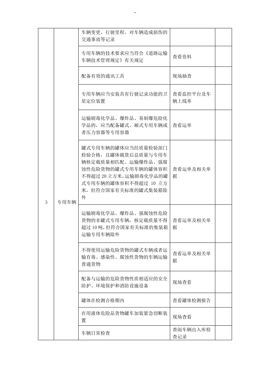 道路危险货物运输企业安全生产检查表_第3页