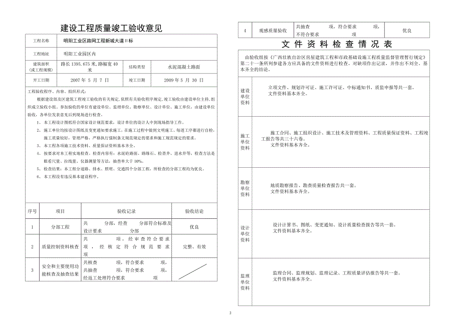 （资料员施工资料）88竣工验收组意见书(房建用市政不用）_第2页