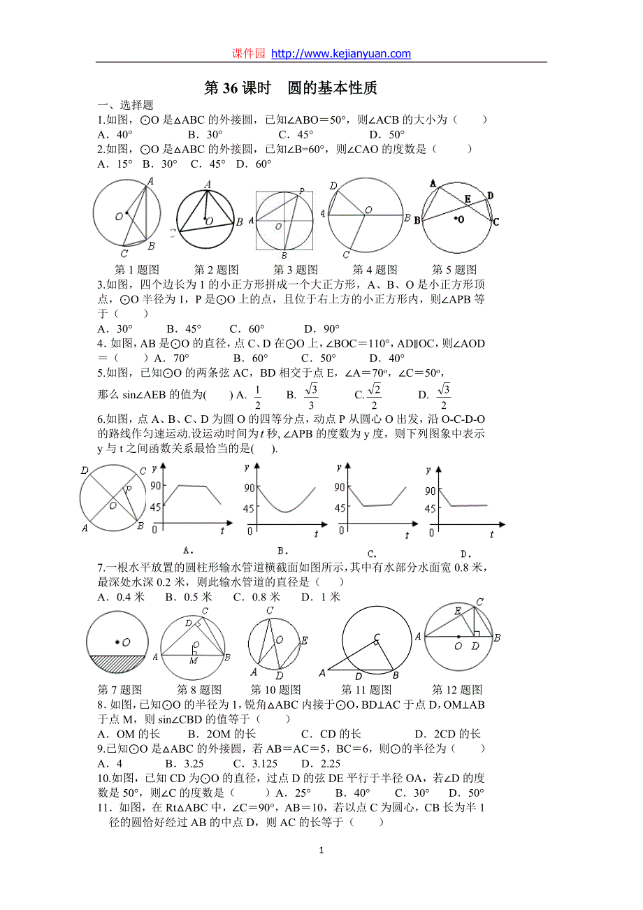 第36课时__圆的基本性质_第1页