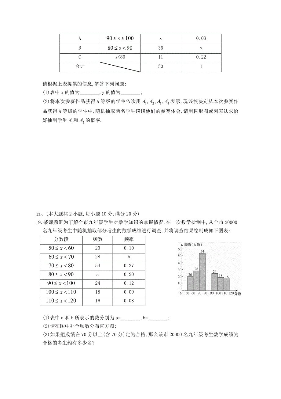 2019年安徽省中考数学精品复习试卷：统计与概率(含答案解析)_第4页