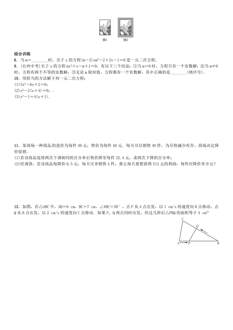 【北师大版】九年级上册数学：第2章一元二次方程全章命题点名师解读_第2页