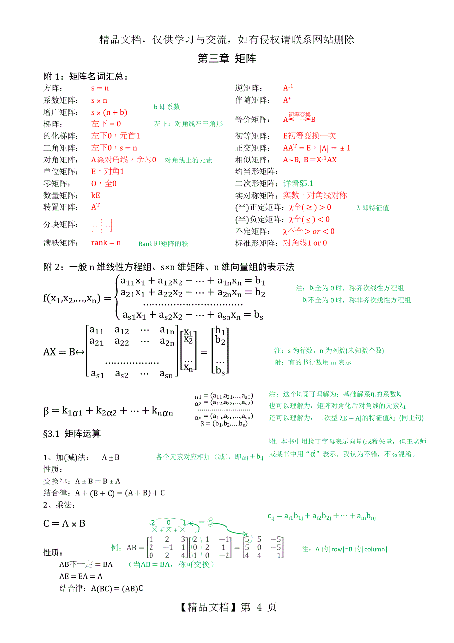 《高等代数》：学习笔记_第4页