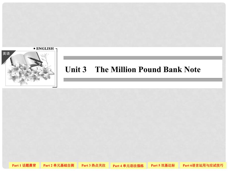 高考英语总复习 Unit 3 The Million Pound Bank Note课件 新人教版必修3_第1页