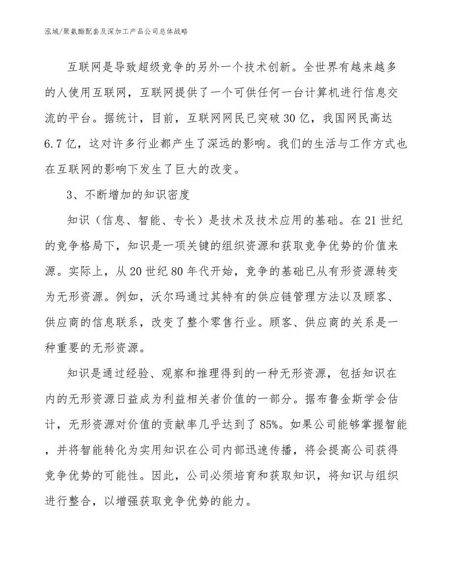 聚氨酯配套及深加工产品公司总体战略_第5页