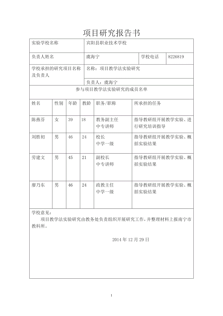 宾阳职校实验学校项目研究总结报告_第1页