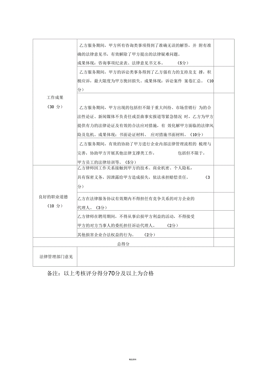 常年法律顾问工作考核表_第2页