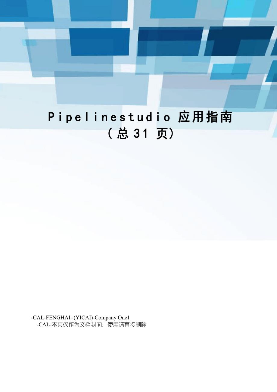 Pipelinestudio应用指南_第1页