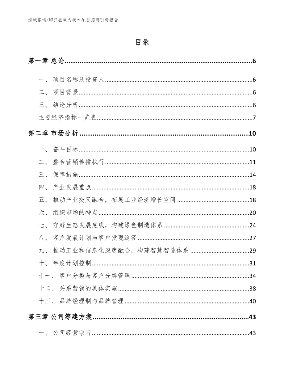 印江县电力技术项目招商引资报告范文模板_第1页