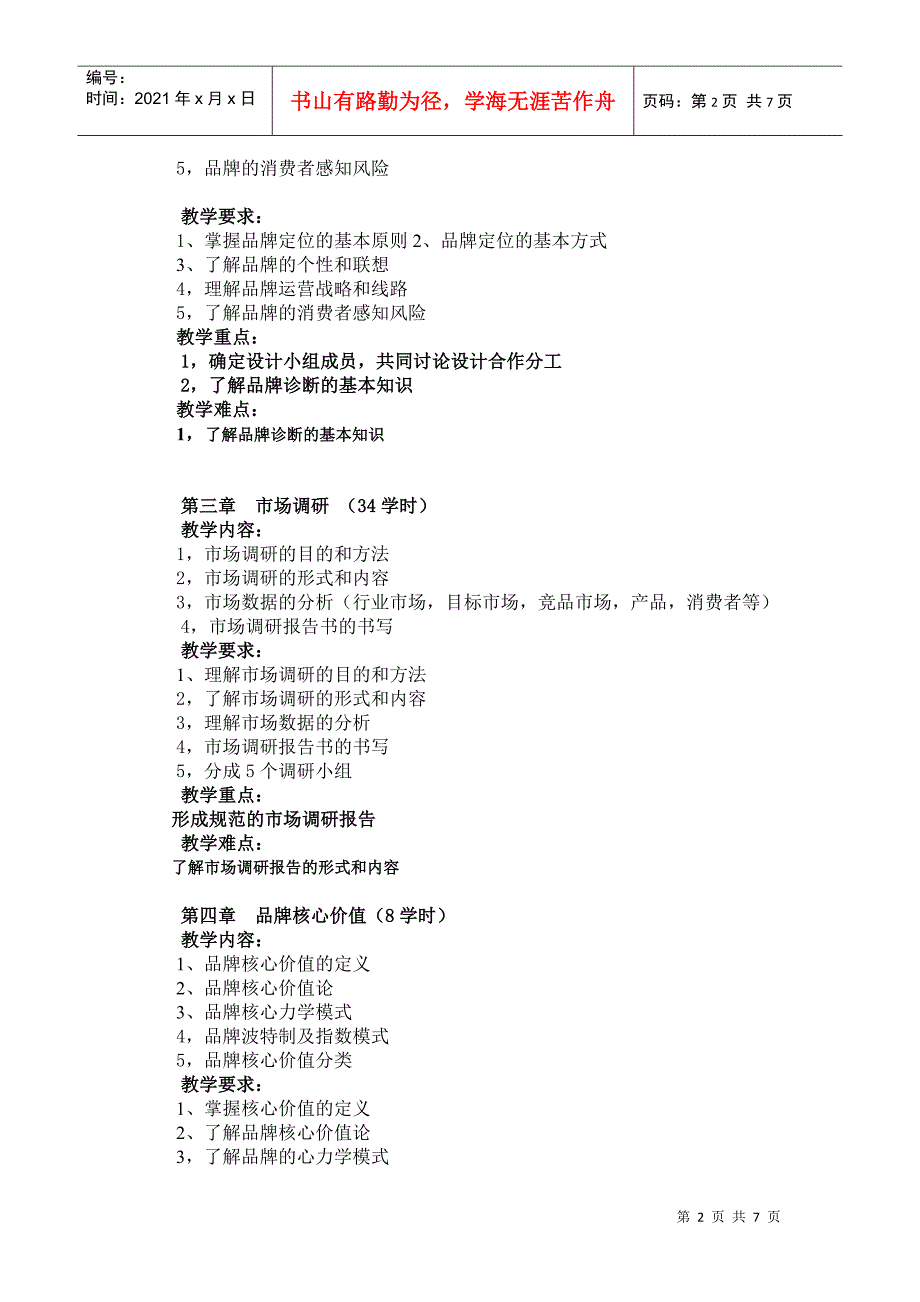 《品牌策划》教学大纲_第2页