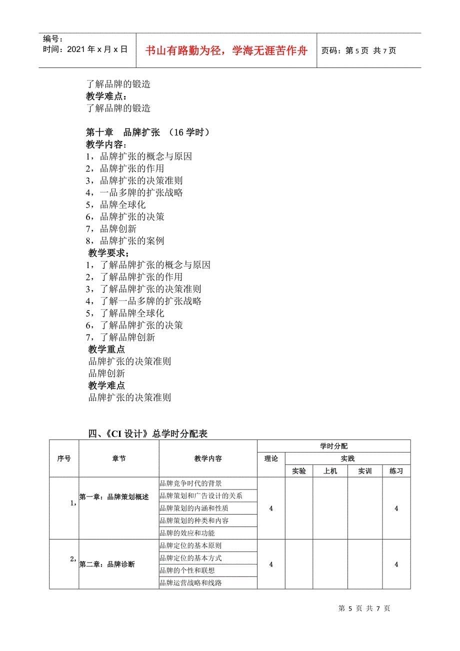 《品牌策划》教学大纲_第5页