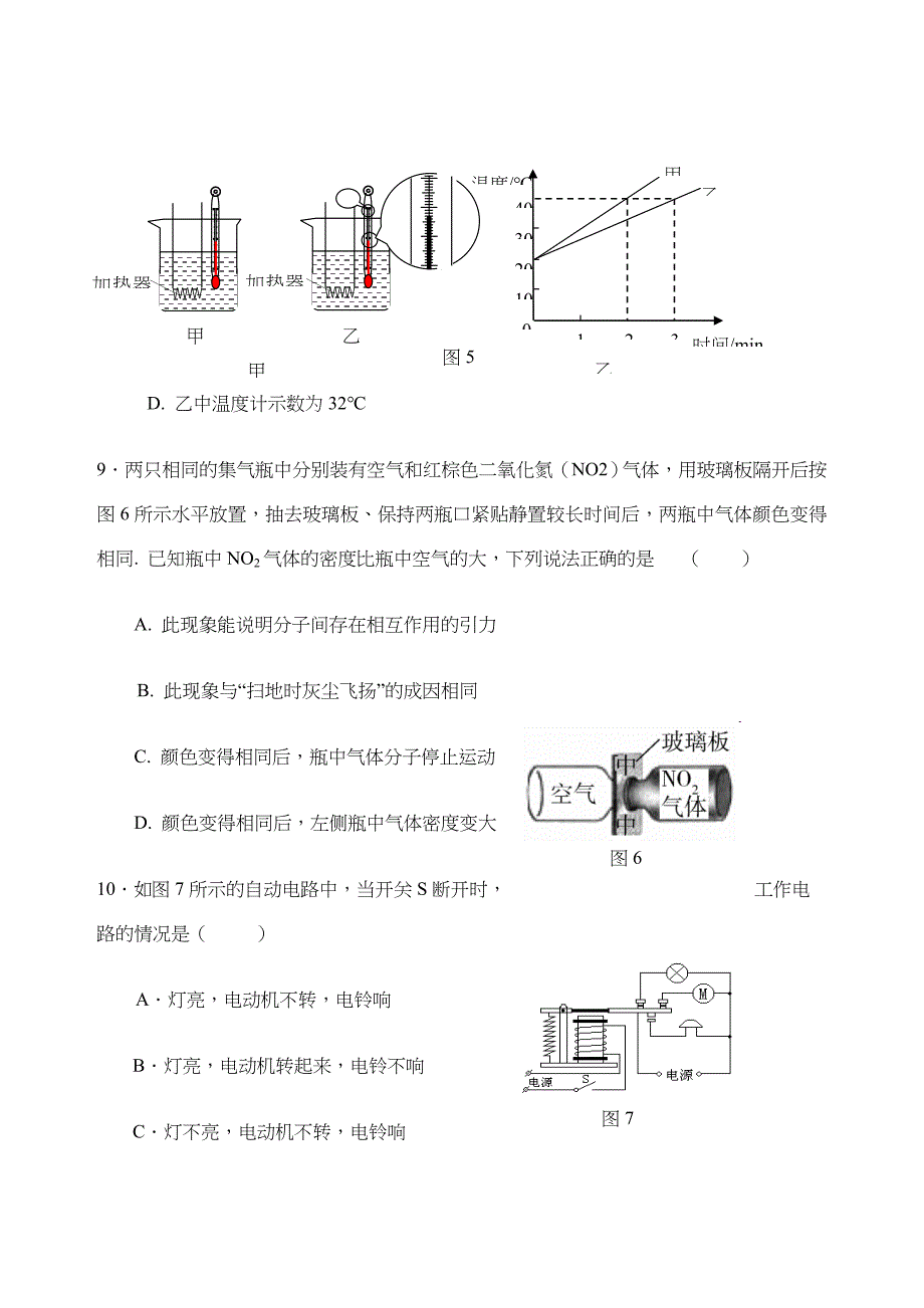 初中物理综合测试题_第4页