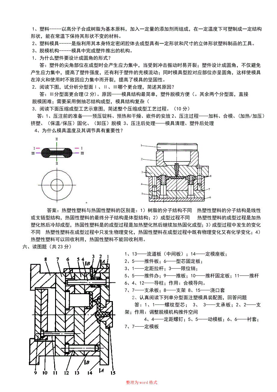 塑料成型工艺与模具设计试题及答案Word版_第2页