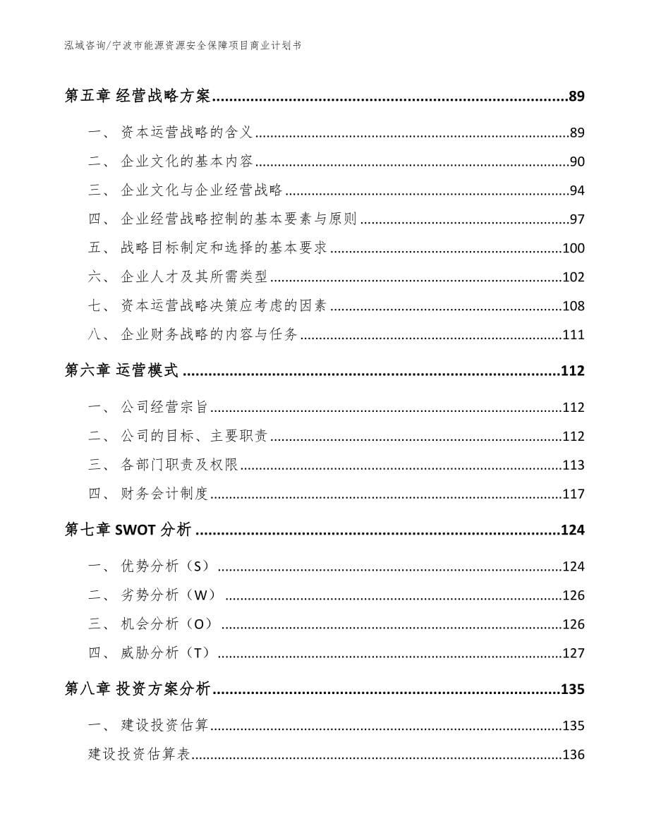 宁波市能源资源安全保障项目商业计划书【模板范文】_第5页