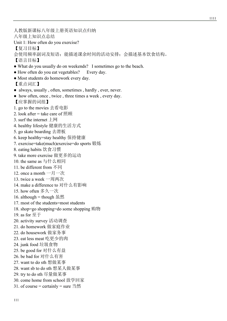 人教版八英上知识点归纳(B)_第1页