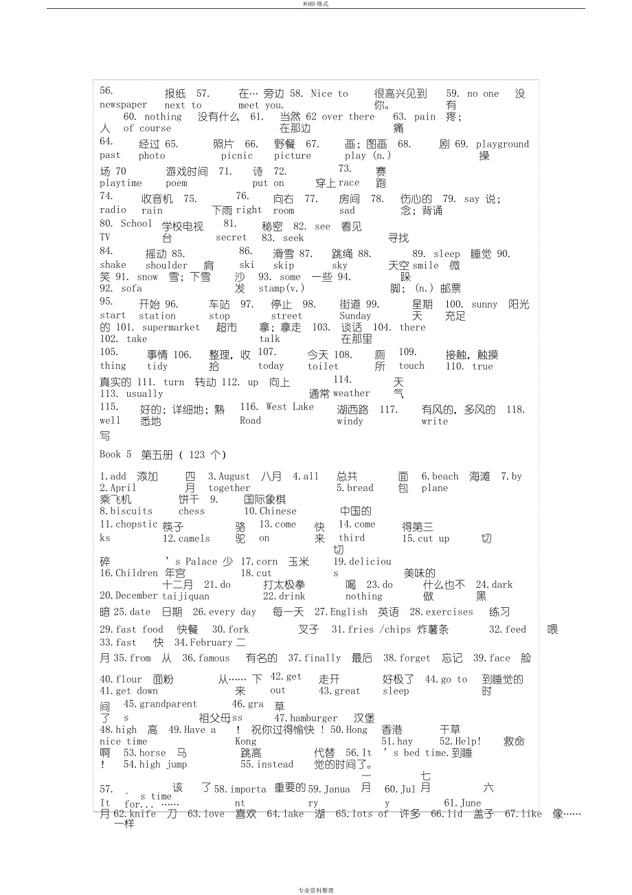 小学一到六年级的英语单词_第3页