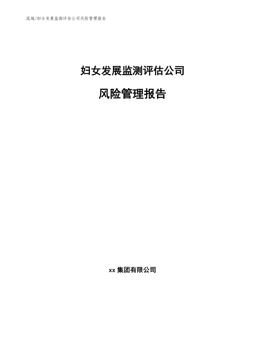 妇女发展监测评估公司风险管理报告_第1页