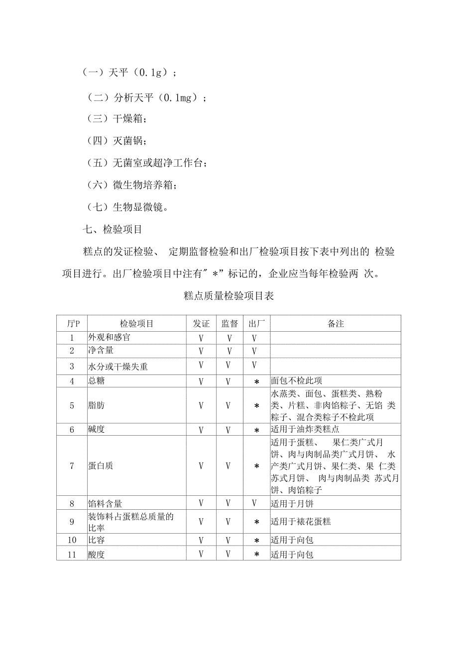 糕点生产许可证审查细则样本_第5页