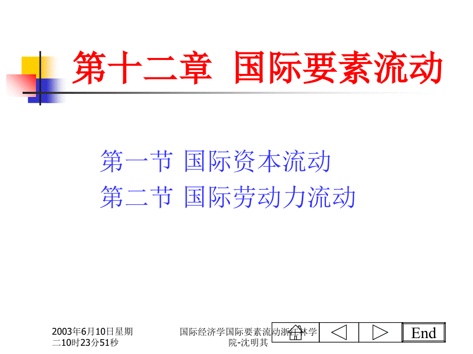 国际经济学国际要素流动浙江林学院沈明其课件_第1页