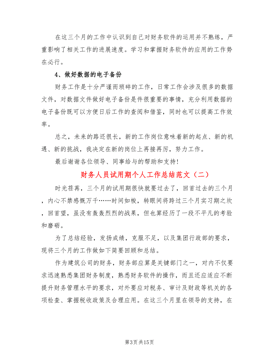 财务人员试用期个人工作总结范文(6篇)_第3页